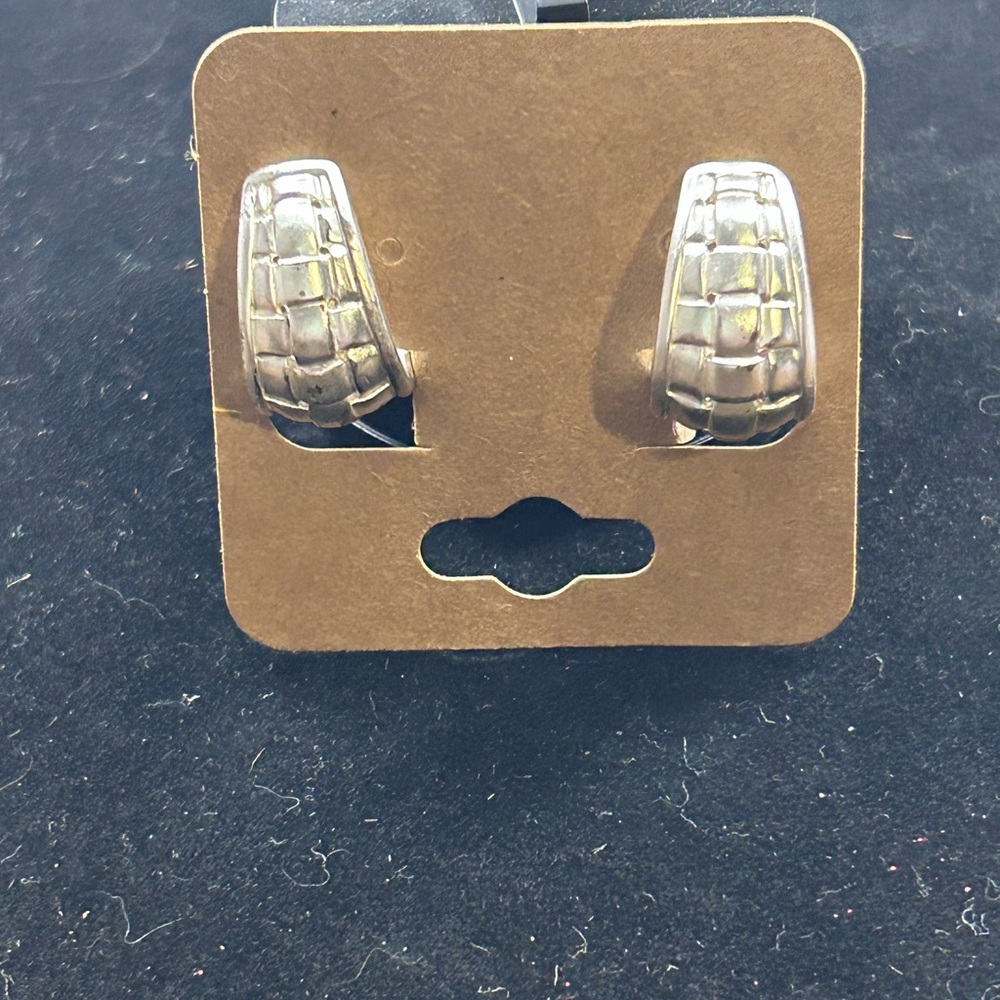 Silver Textured Earrings